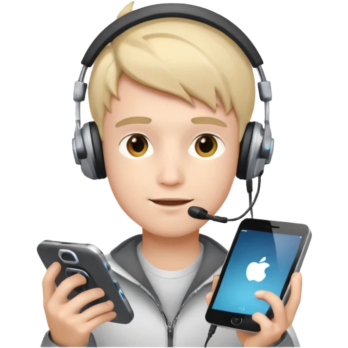 Tech boy with gadgets emoji