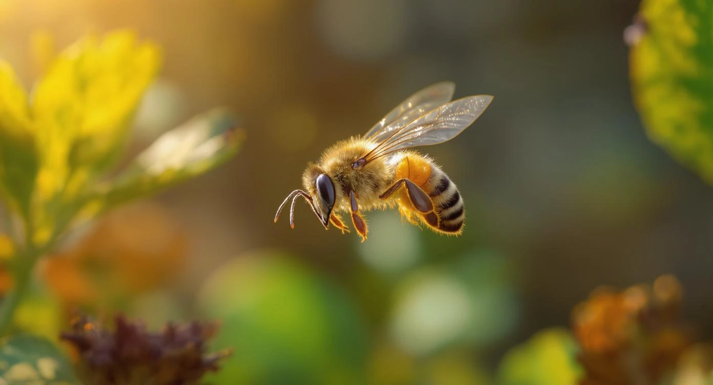 cinematic still, Photo of flyin bee, high speed photo emoji