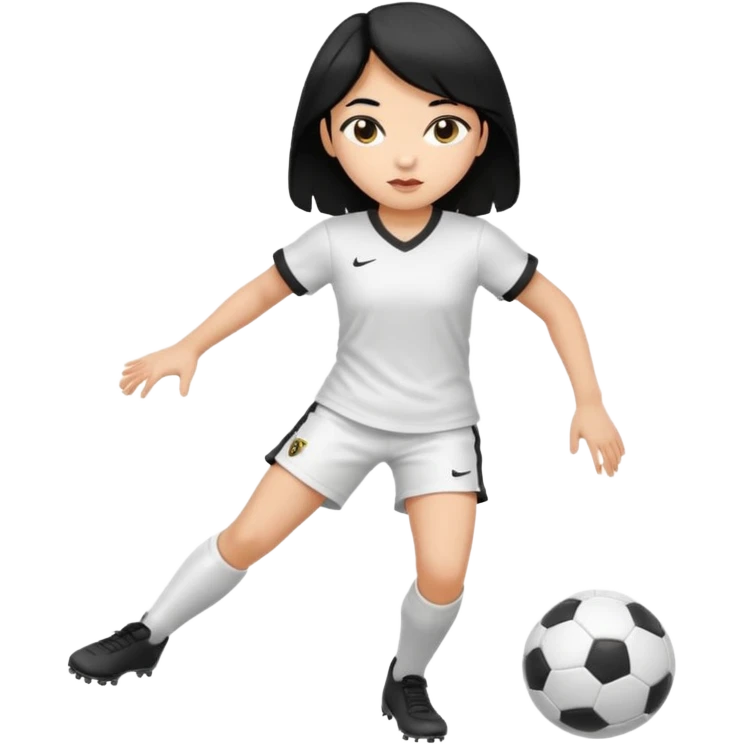 girl tha plays football black hair white emoji