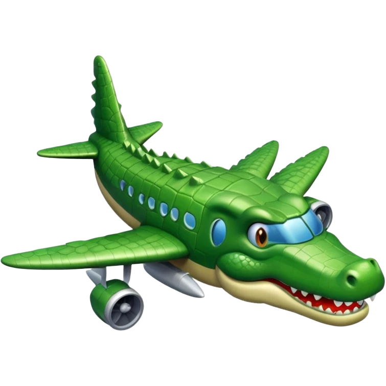 crocodile face and plane emoji