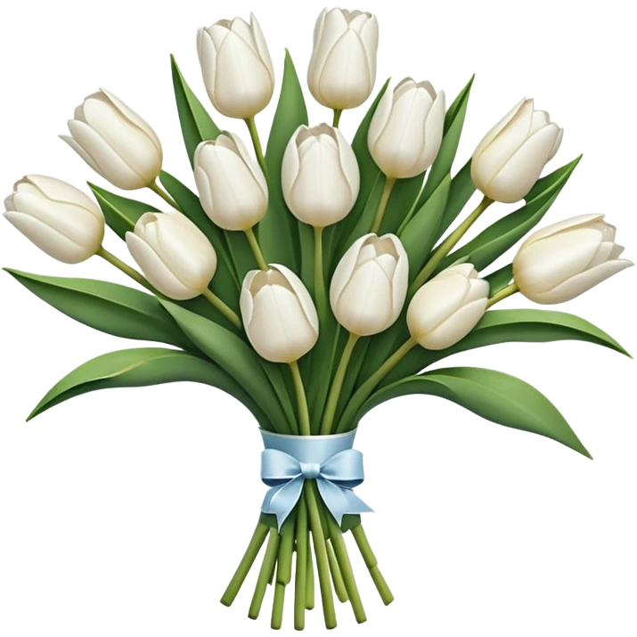 Bouquet of white tulips emoji