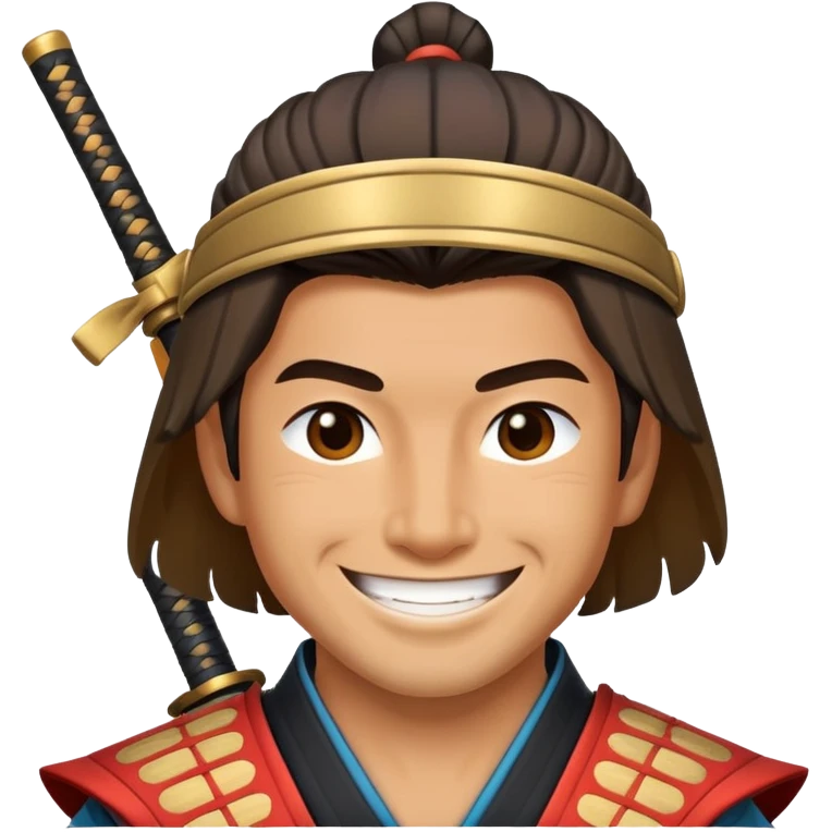 happy samurai warrior smiling emoji