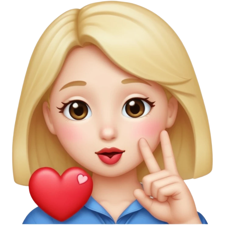 an uwu kissy face with a finger heart emoji