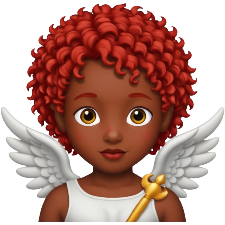 Cupid with 👨🏿‍🦰 emoji