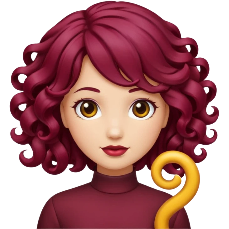 burgundy detail of hair curl emoji