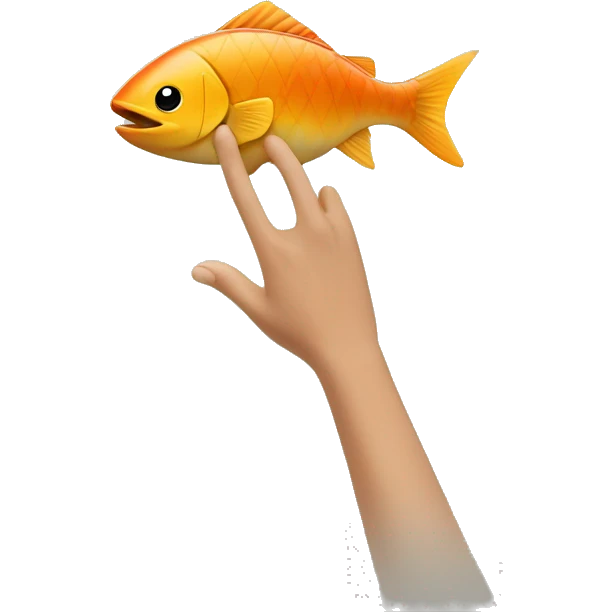 Pêche avec une trace de main emoji