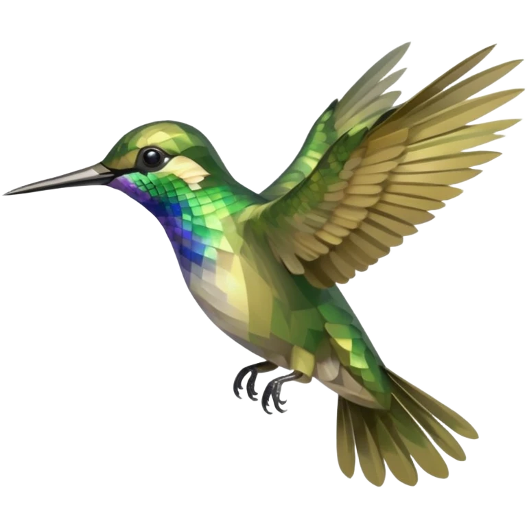 Khaki green kolibri bird flying  emoji