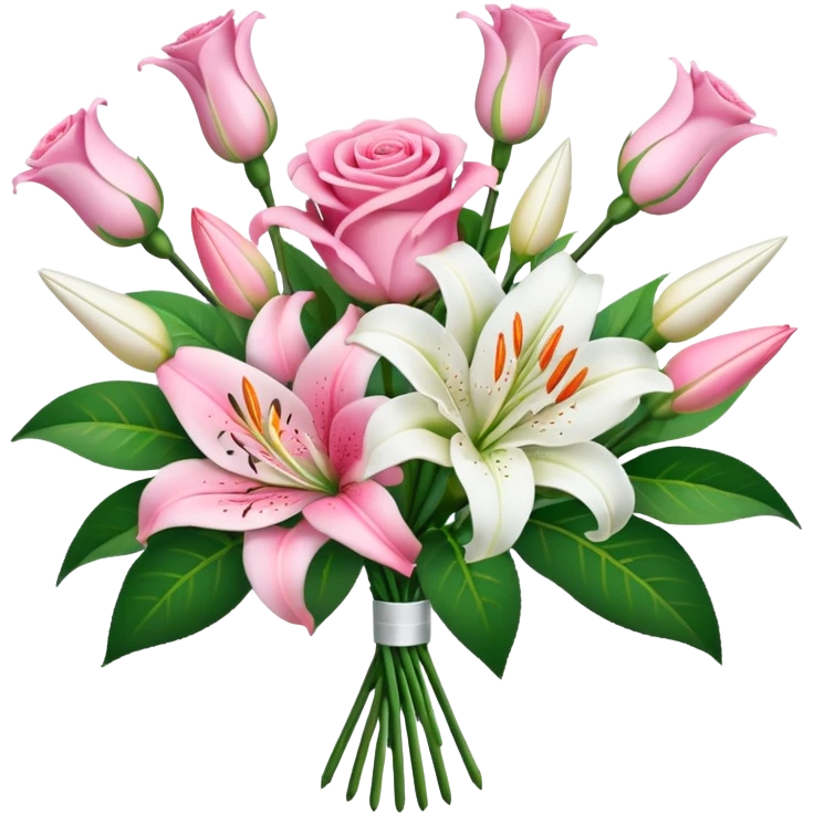 bouquet of flowers pink and white  emoji