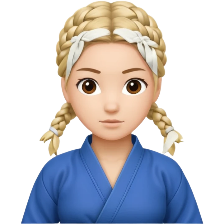 judogi de judo coquette con una chica con trenza emoji