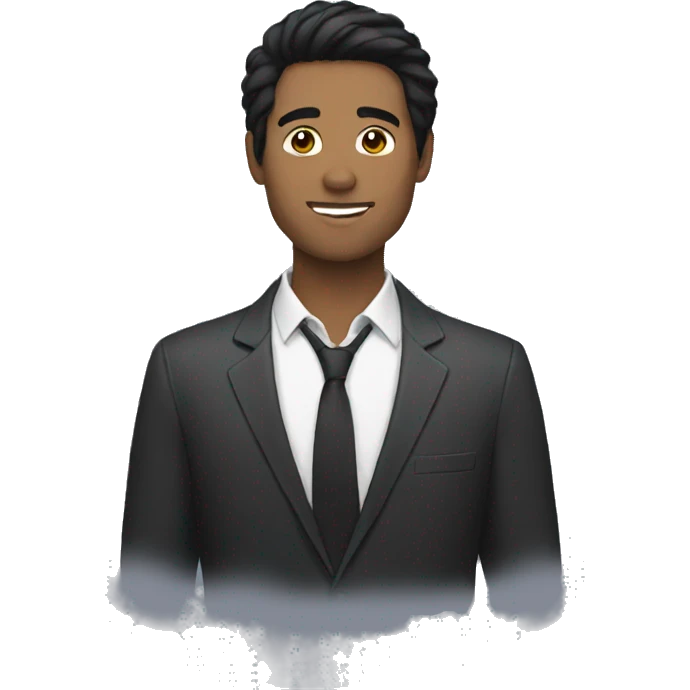 black hair male portrait profile emoji