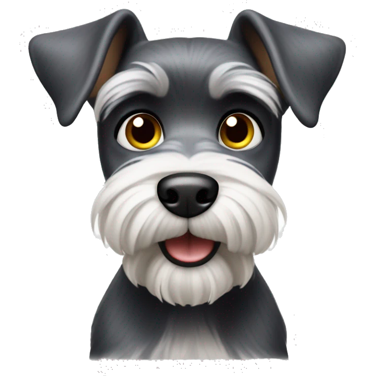 Miniature schnauzer surprised emoji