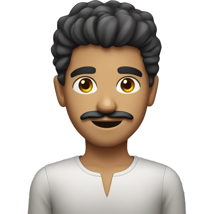 Boy from the Middle East, having nice hair (short on the sides and long on the top) and a mustache plus goatee emoji