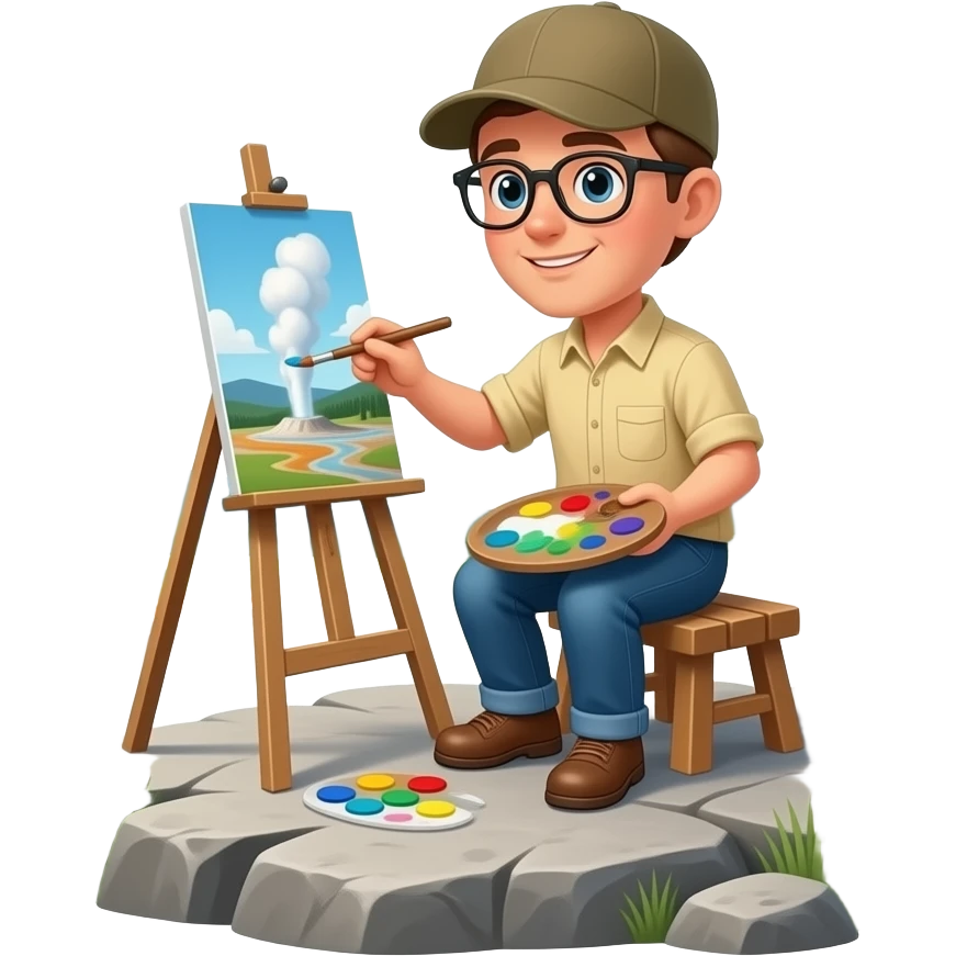 person painting at yellowstone emoji