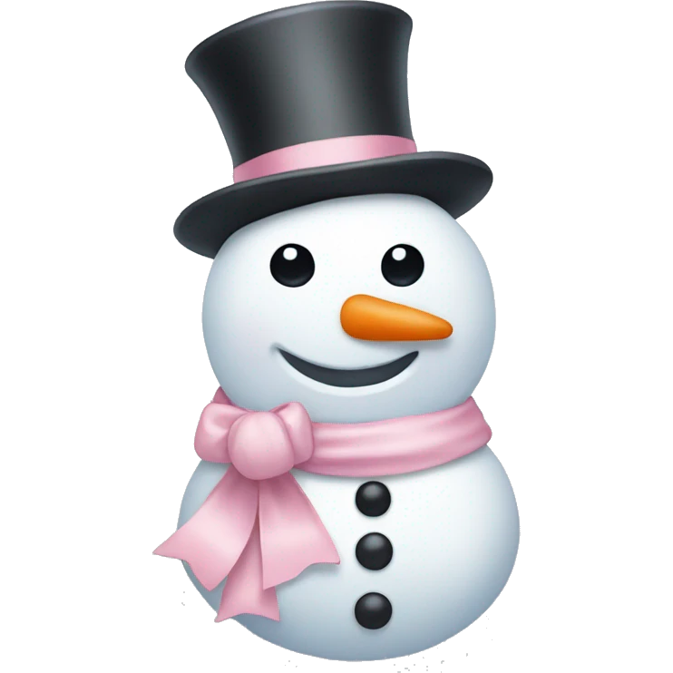 Snowman with a light pink bow emoji