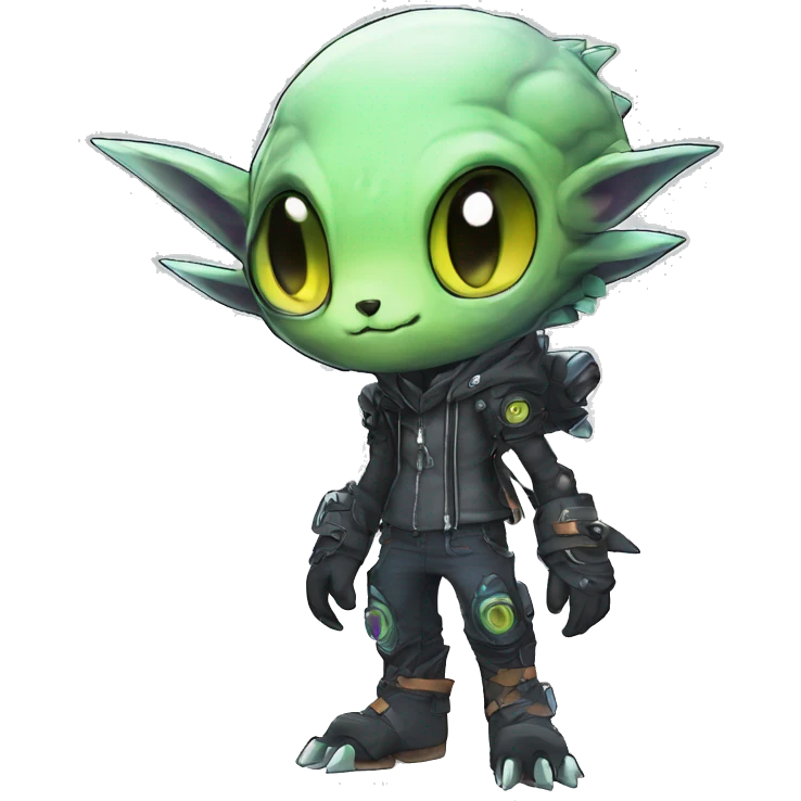 cute cool edgy ethereal alien punk Digimon-Fakemon-animal full body emoji