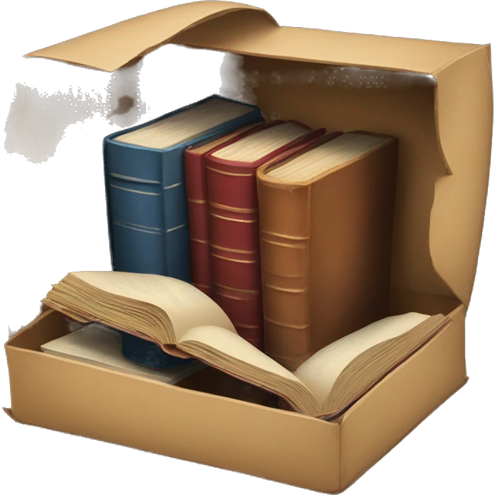 open box with old books inside  emoji