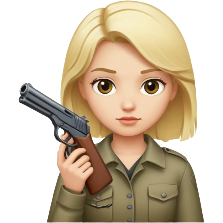 Blonde girl with a gun  emoji