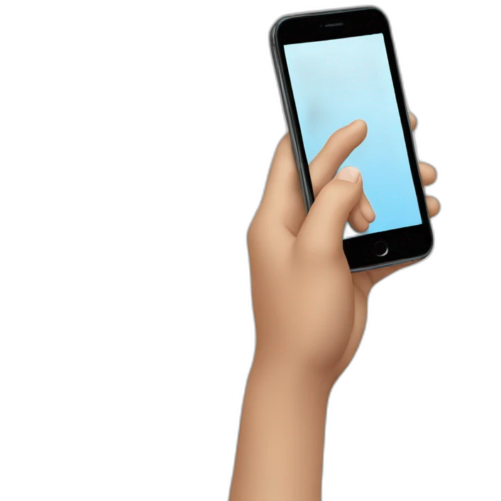 hand holding smartphone emoji