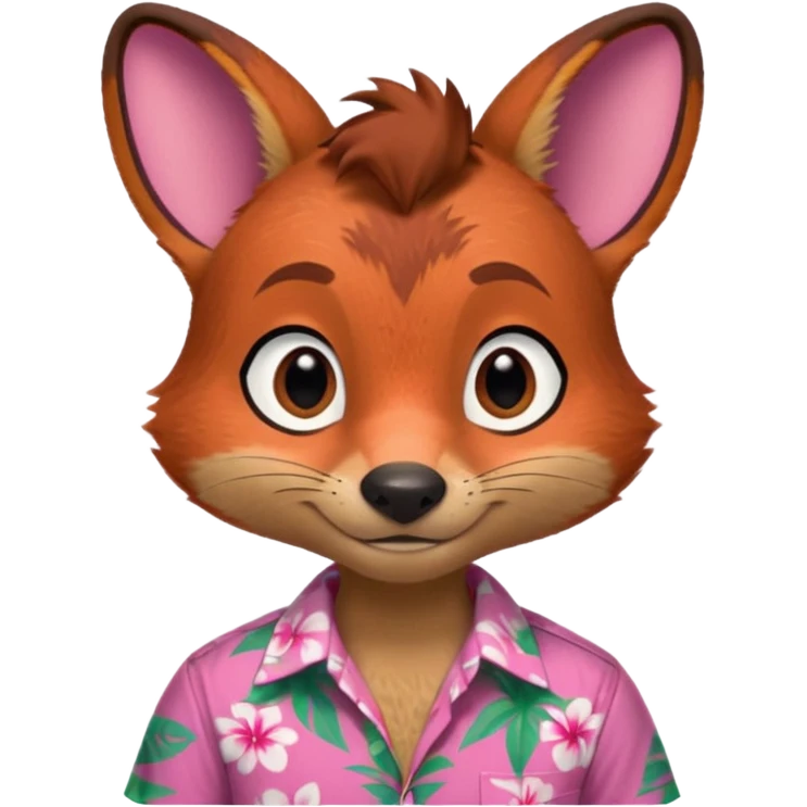 Nick Wilde with a pink Hawaii shirt from the Zootopia Disney movie emoji