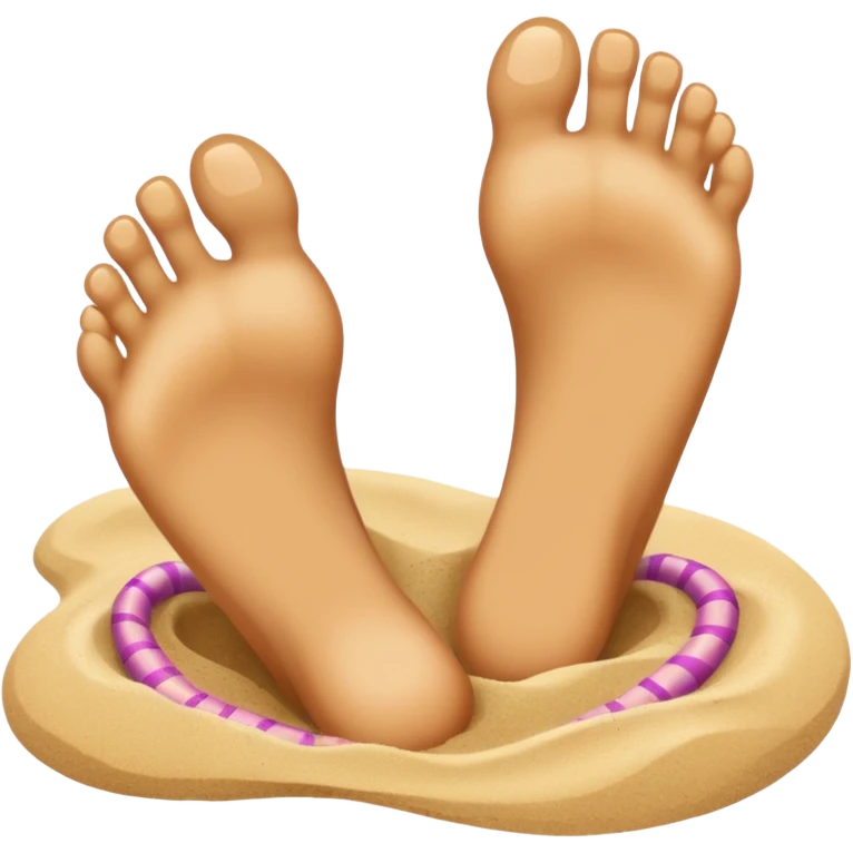 two feet on sand emoji