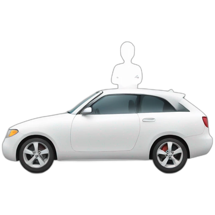 white silhouette of a man in a cool car and a lot of money  emoji
