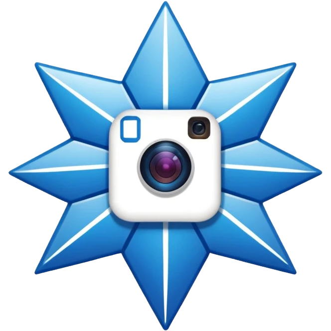 A high-resolution 2D icon of an Instagram-style verified badge. 8 jagged circle emoji
