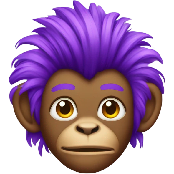 Monkey with a purple mohawk emoji