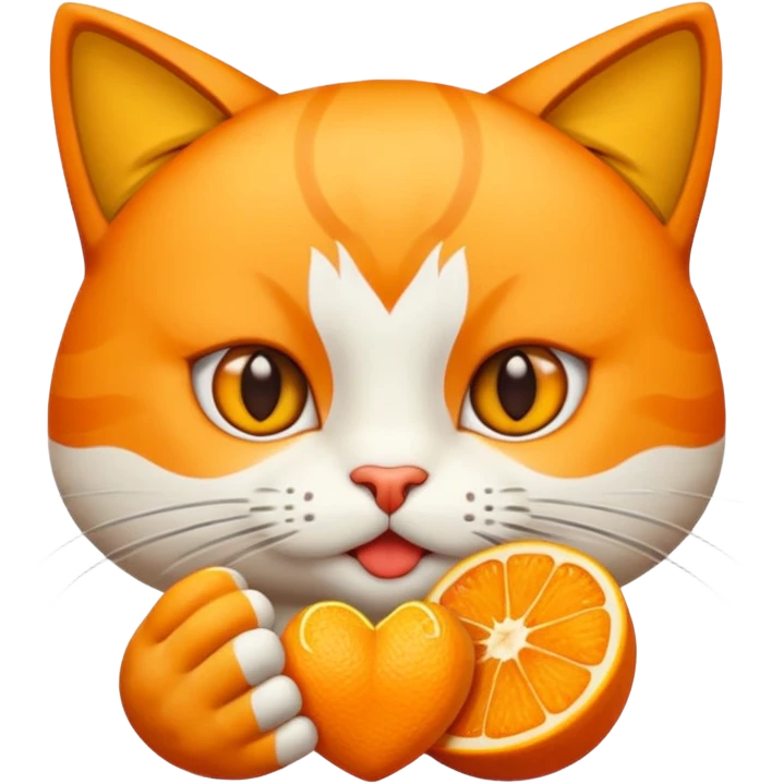 haz que un gato de color naranja esté lanzando un beso emoji