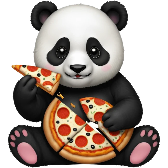 panda eating pizza emoji