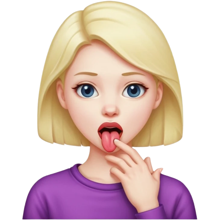 girl holding her neck and sticking her tongue out emoji