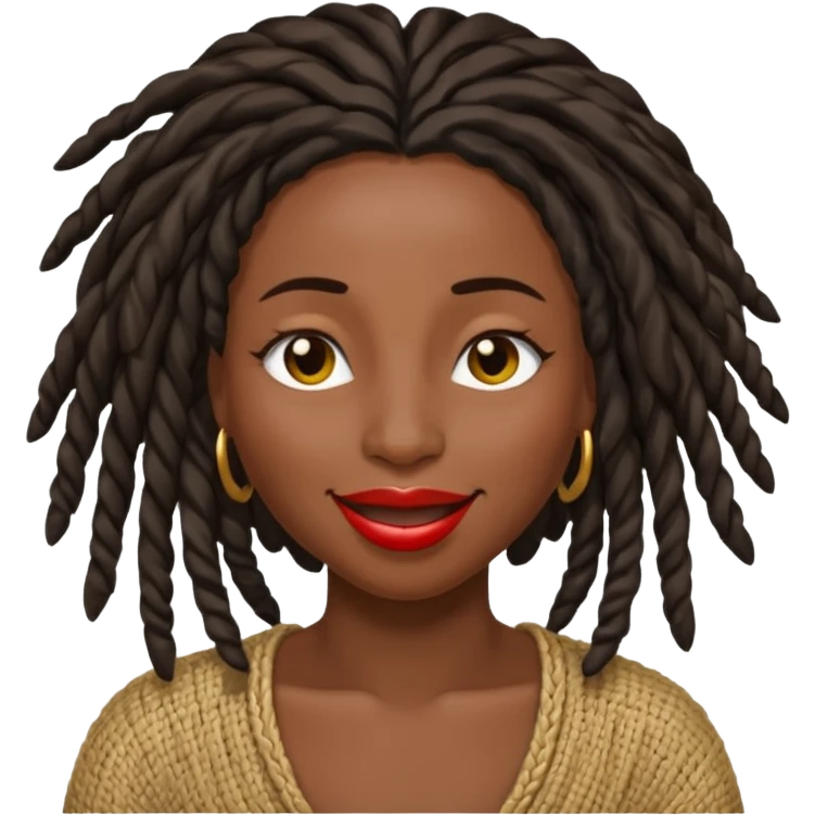 Women with locs winking emoji