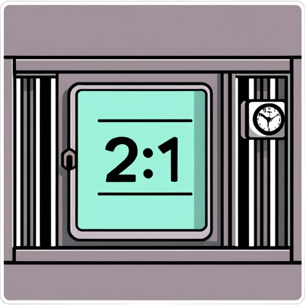 alarm clock imprisoned in a jail cell emoji