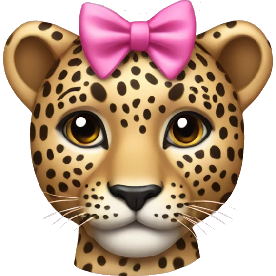 leopard with pink bow emoji