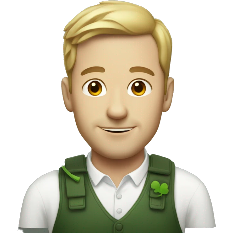 white man with clover emoji