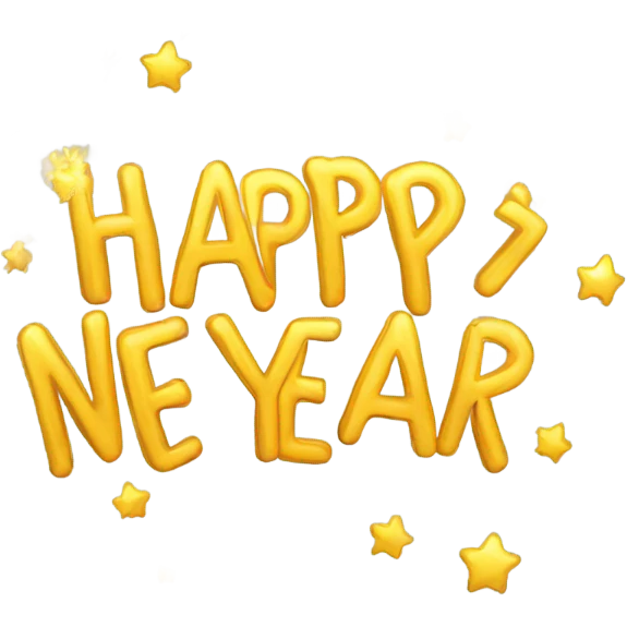 Flashing happy new year text emoji