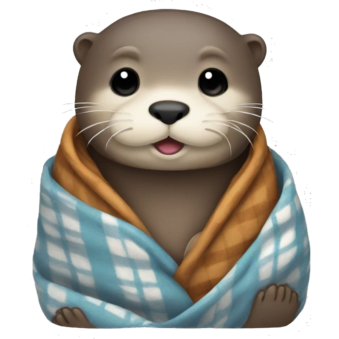 otter cozy in blanket emoji