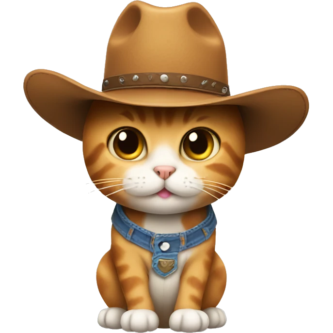 Pregnant cat wearing a cowboy hat emoji