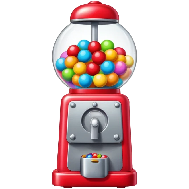 Red Bubblegum machine with multicolored gumballs emoji