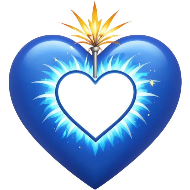 blue heart with a firework emoji
