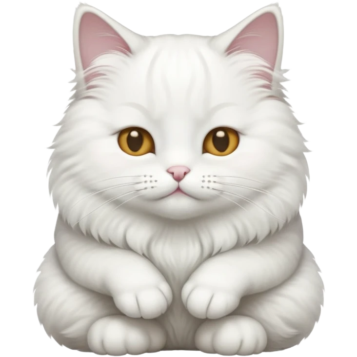 A white cat sitting with eyes closed emoji