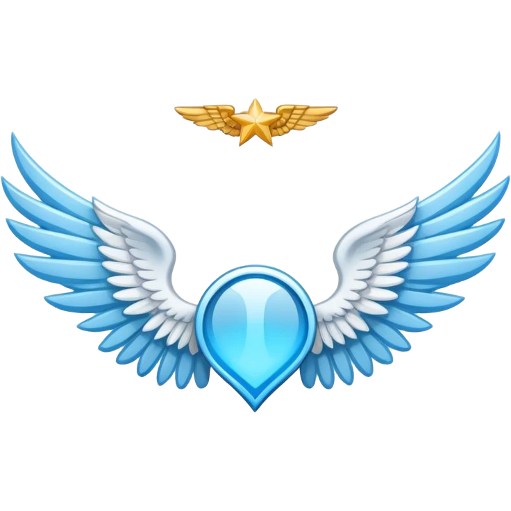 wings emblem holy saint light blue emoji