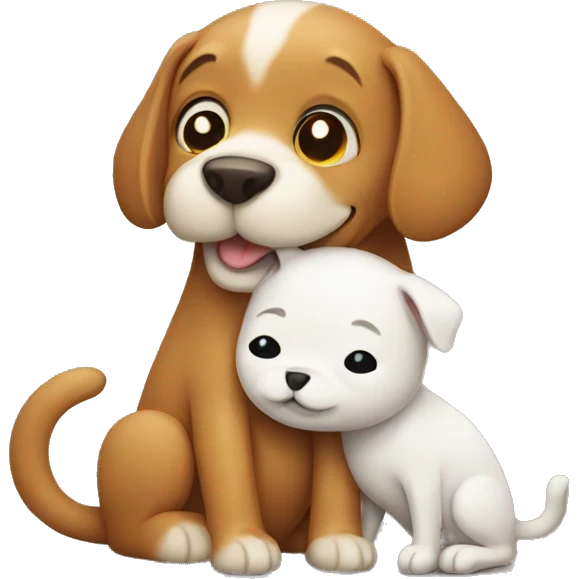 cat hugging dog emoji