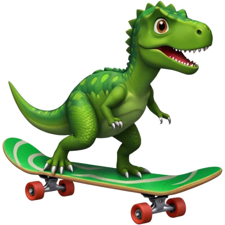 Dinosaur on a skateboard emoji