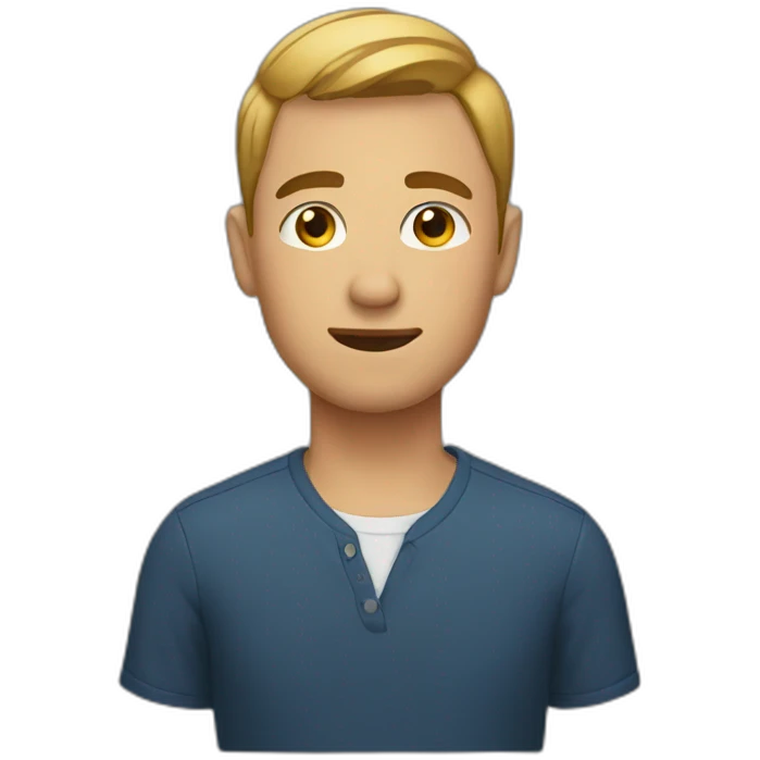 man with short hair emoji