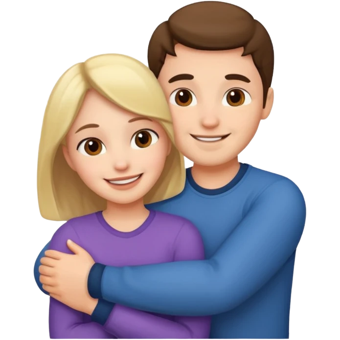 a cute couple hugging emoji