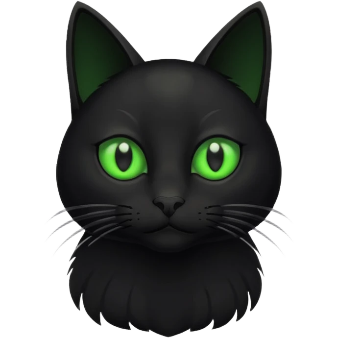 Black cat with green eyes emoji