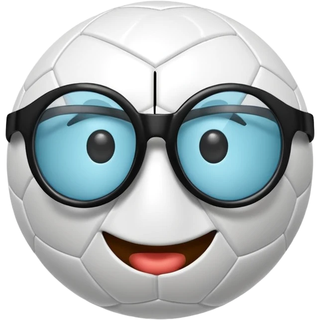 soccer ball wearing joke glasses and nose emoji
