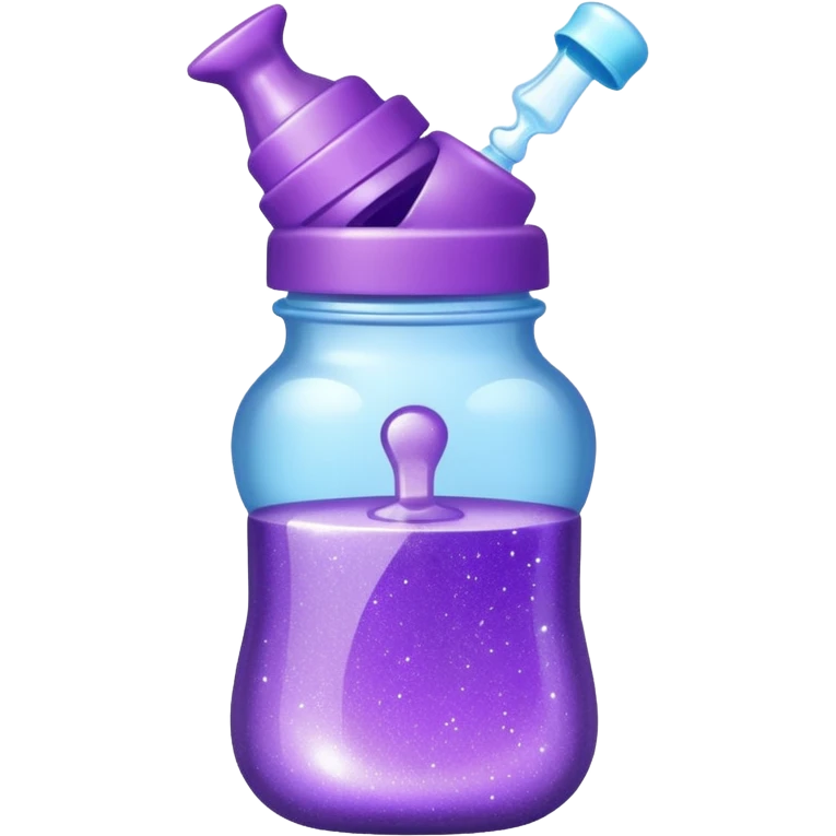 glitter purple and cian feeding bottle emoji