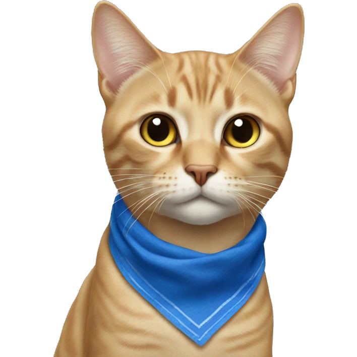 Cat wearing blue bandanna on face emoji