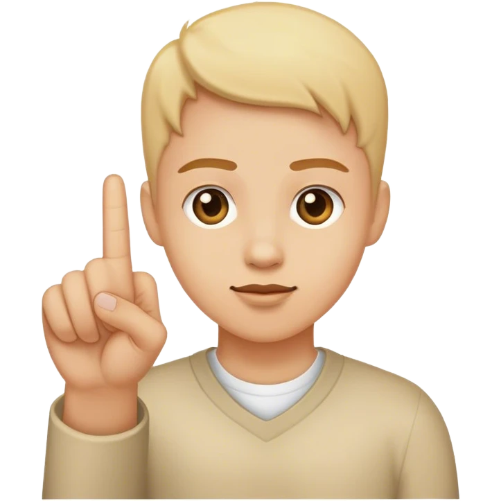 He points his finger up emoji